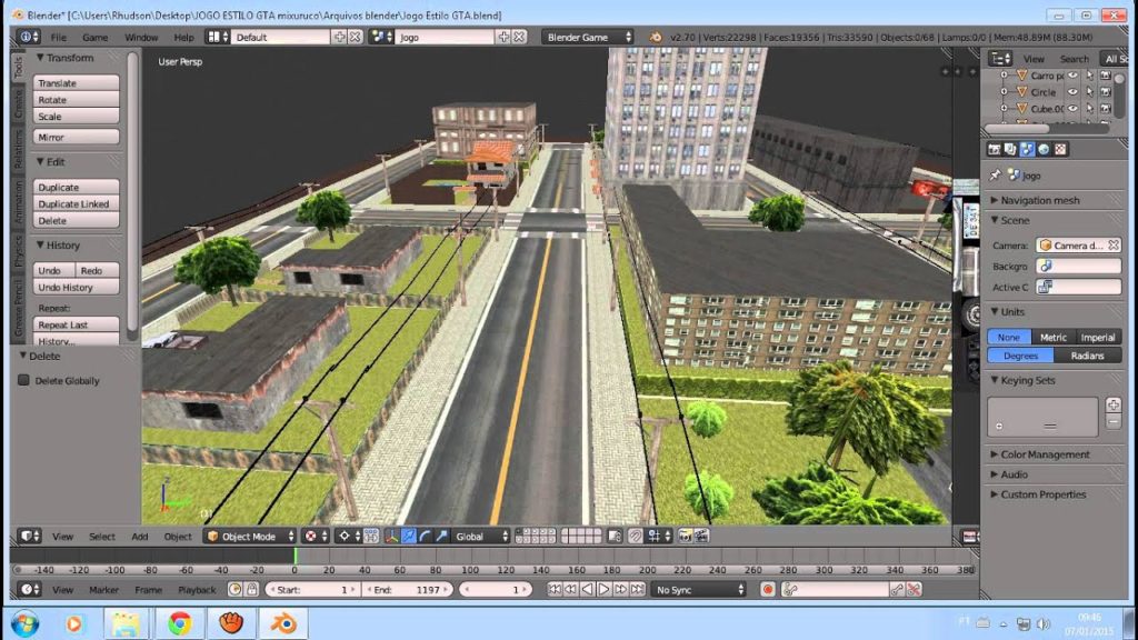 1571018046 maxresdefault 1024x576 - Pequena cidade para criar jogo no Blender 3D