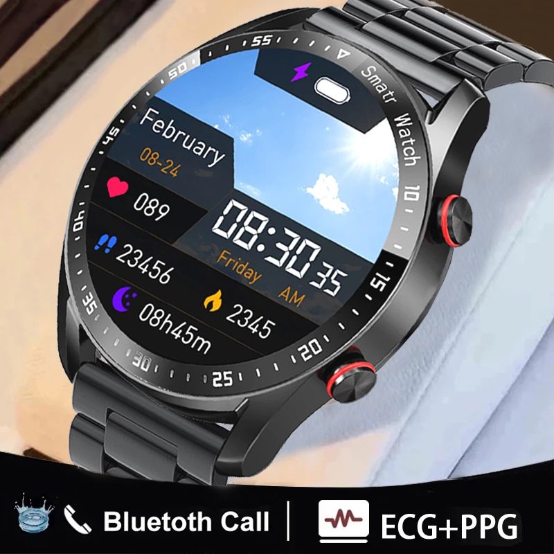 2022 New ECG PPG Bluetooth Call Smart Watch Men Music player Waterproof Sports Fitness Tracker Stainless - 2022 New ECG+PPG Bluetooth Call Smart Watch Men Music player Waterproof Sports Fitness Tracker Stainless Steel Strap Smartwatch