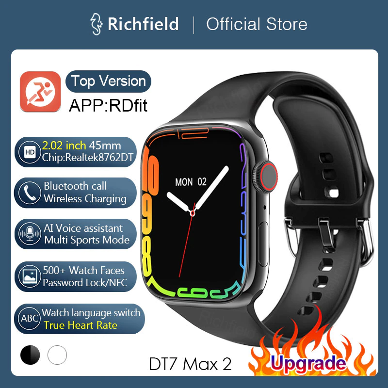 2 02 Inch DT7 Max 2 Smart Watch Iwo 14 Pro Series 7 True Heart Rate - 2.02 Inch DT7 Max 2 Smart Watch Iwo 14 Pro Series 7 True Heart Rate IP68 Waterproof Smartwatch For Huawei Apple Xiaomi Men Women