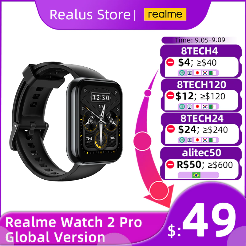 Global Version realme Watch 2 Pro Smart Watch 1 75 Blood Oxygen Monitor Hear Rate Smartwatch - Global Version realme Watch 2 Pro Smart Watch 1.75'' Blood Oxygen Monitor Hear Rate Smartwatch GPS 14 Days Battery Life IP68