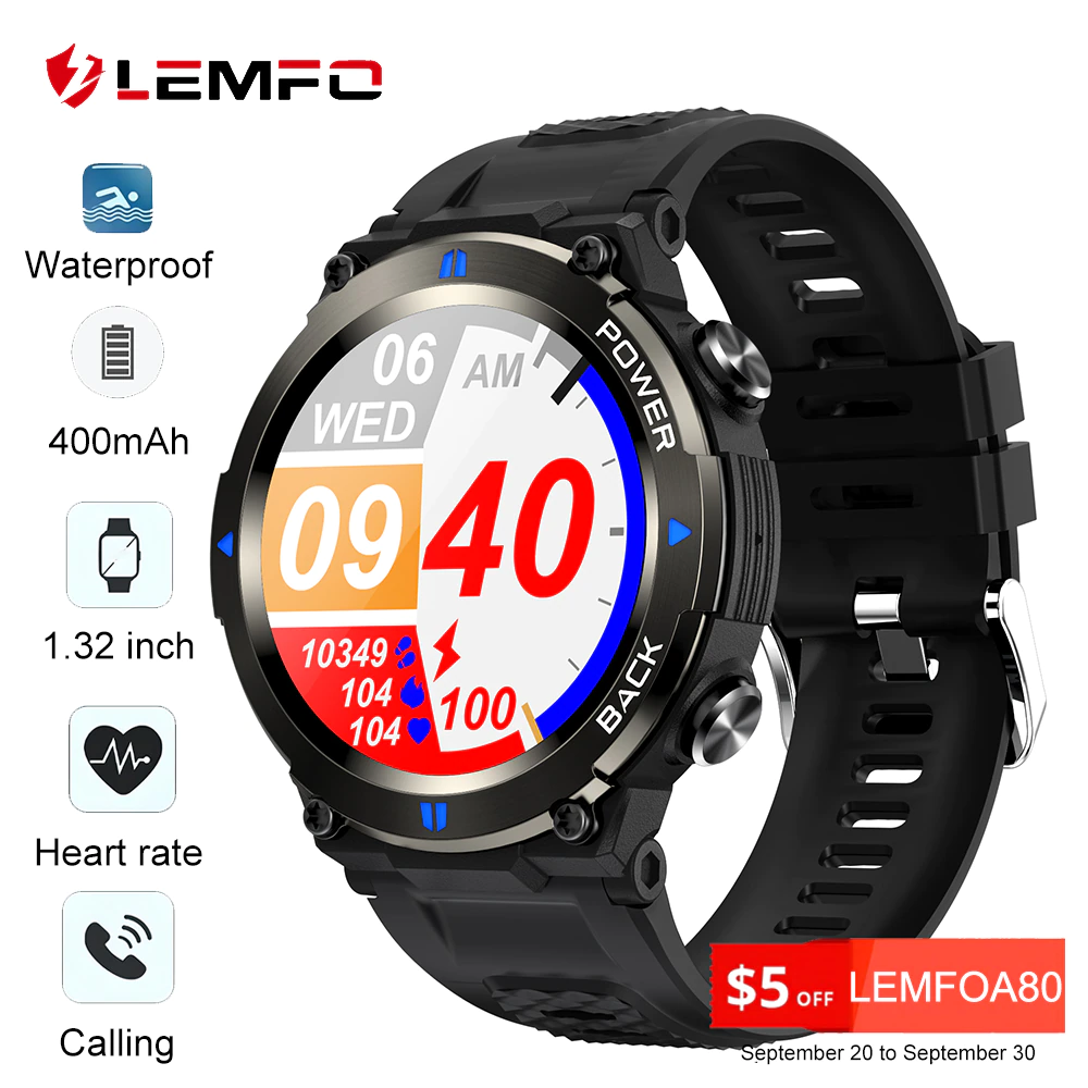 LEMFO Smart Watch Men Bluetooth Call Sport Fitness Watches 400mAh smartwatch 2023 Man 360 360 HD - LEMFO Smart Watch Men Bluetooth Call Sport Fitness Watches 400mAh smartwatch 2023 Man 360*360 HD Full Touch For Android iOS