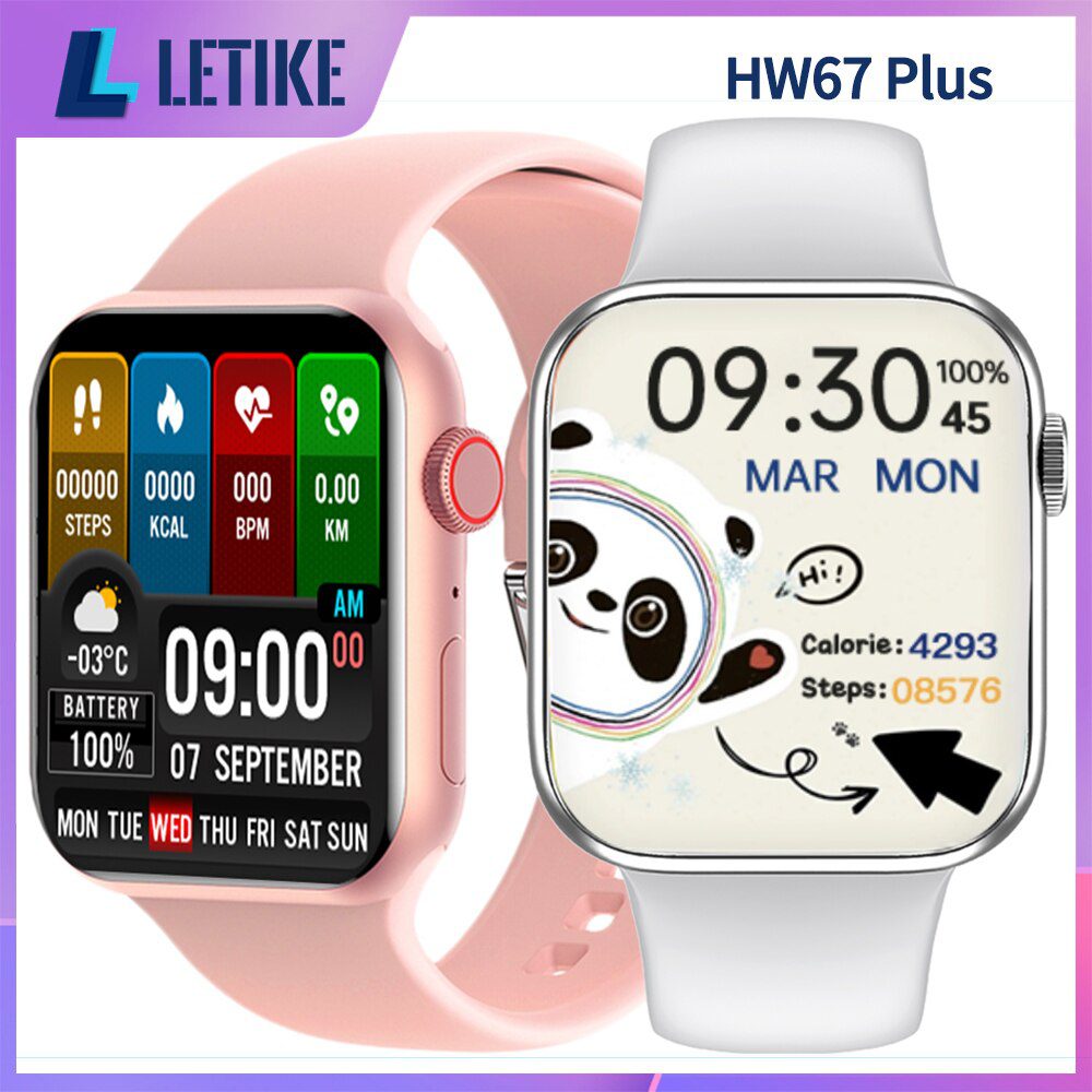 Letike HW67 Plus SmartWatch Smart Watch Men Women 1 9 Inch HD Screen Bluetooth Call pk - Letike HW67 Plus SmartWatch Smart Watch Men Women 1.9 Inch HD Screen Bluetooth Call pk IWO 14 pro for Xiaomi Huawei Smart Phone