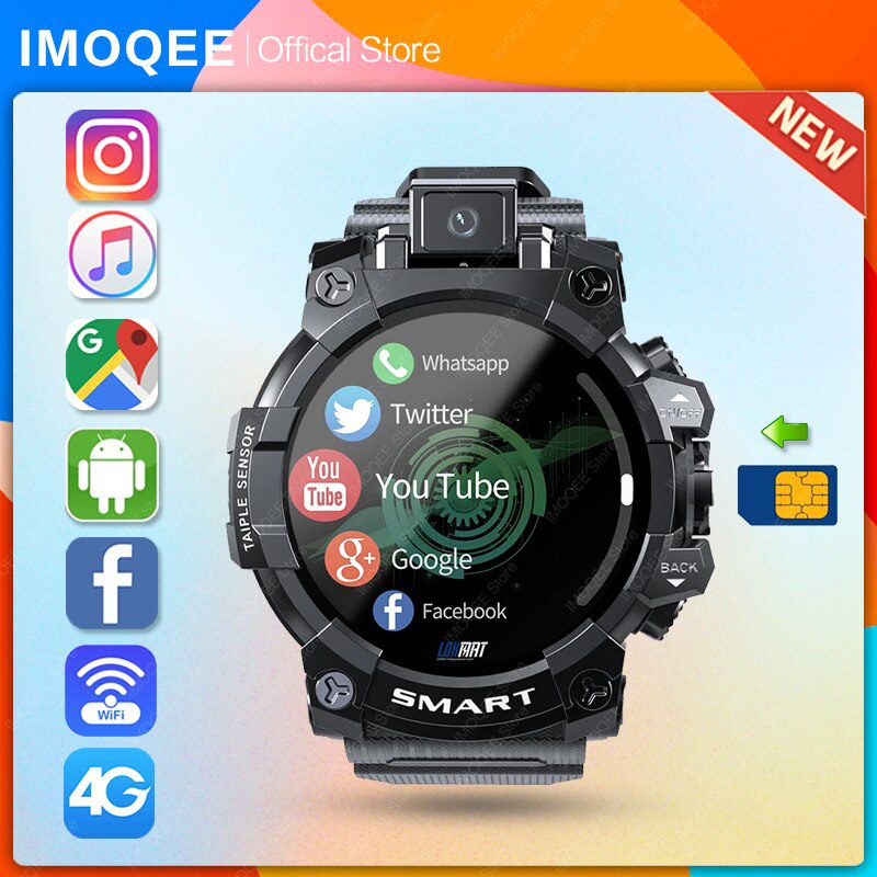 New LOKMAT APPLLP 6 Smart Watch Men 4G Call GPS 5MP 90 Flip Camera 1 6 - New LOKMAT APPLLP 6 Smart Watch Men 4G Call GPS 5MP 90° Flip Camera 1.6" TFT Screen Fitness Tracker 4GB RAM+64GB ROM Smartwatch