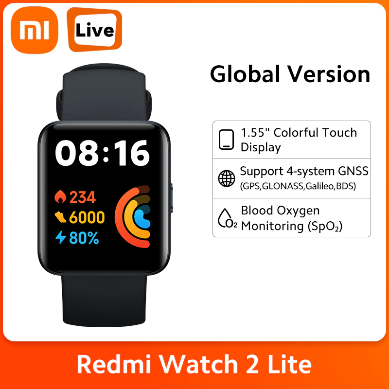 Global Version Xiaomi Redmi Watch 2 Lite Smartwatch 1 55 HD GPS Smart Watch Blood Oxygen - Global Version Xiaomi Redmi Watch 2 Lite Smartwatch 1.55" HD GPS Smart Watch Blood Oxygen Sport Bracelets Bluetooth 5.0 Mi Band