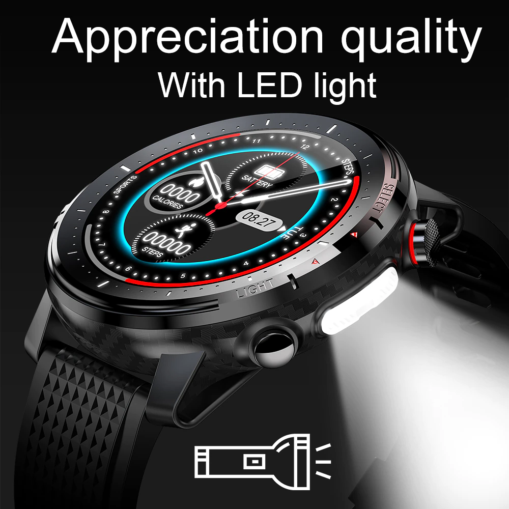 LED light sport Smart Watch full Round HD IPS Screen Heart Rate Monitor IP68 Waterproof Smartwatch - LED light sport Smart Watch full Round HD IPS Screen Heart Rate Monitor IP68 Waterproof Smartwatch with weather report DIY dials