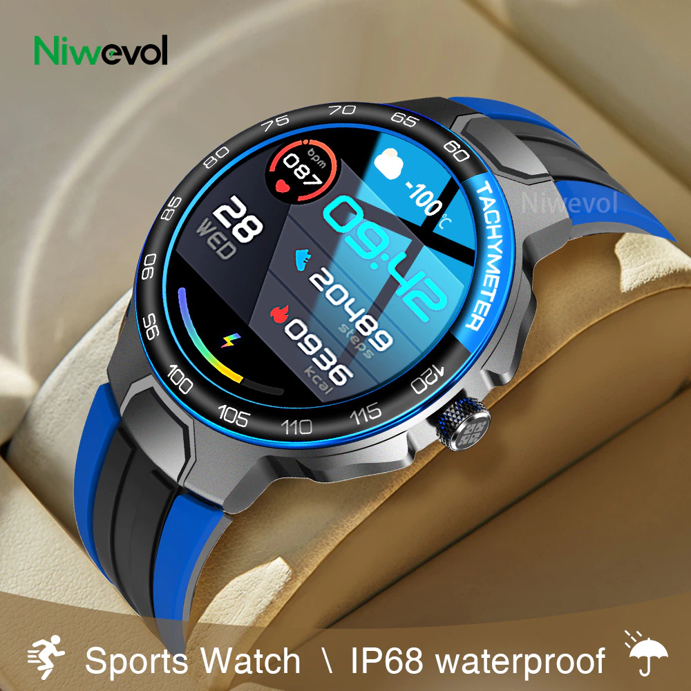 Niwevol Sports Smart Watch Men Multisport Mode IP68 Waterproof Custom Dial Smartwatch for Android IOS Heart - Niwevol Sports Smart Watch Men Multisport Mode IP68 Waterproof Custom Dial Smartwatch for Android IOS Heart Rate Fitness Watches