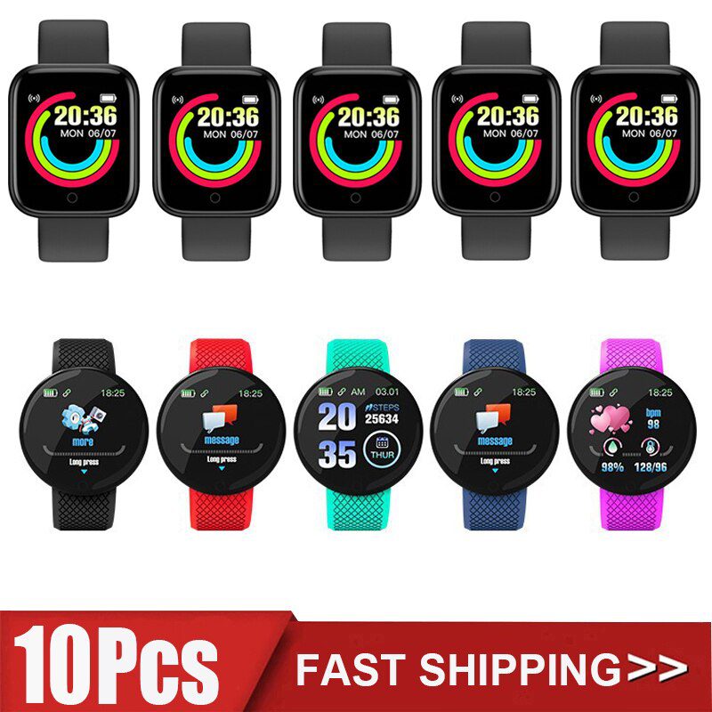 10Pcs Wholesale Smart Watch D20 D18 Smartwatch Y68 Men Women Fitness Tracker Sports Heart Rate Monitor - 10Pcs Wholesale Smart Watch D20 D18 Smartwatch Y68 Men Women Fitness Tracker Sports Heart Rate Monitor Bluetooth Wristwatch