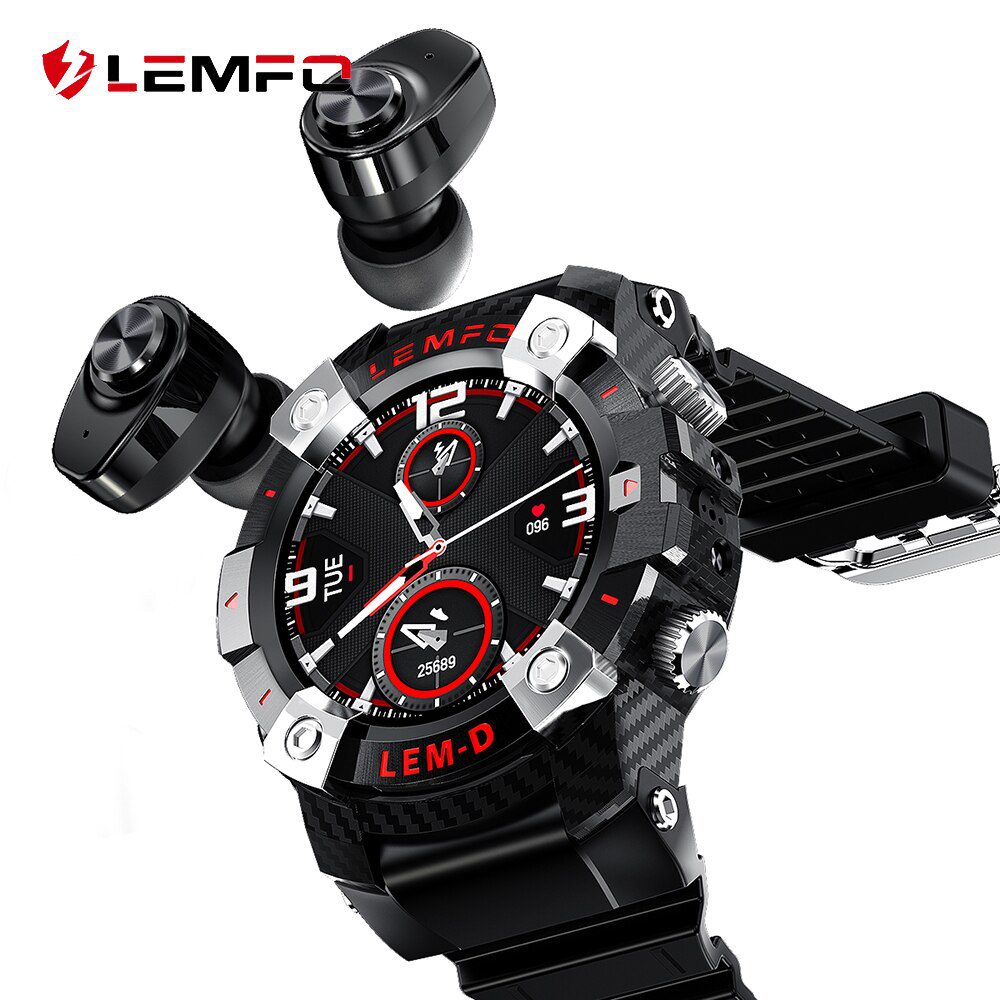 LEMFO LEMD Smart Watch Wireless Bluetooth 5 0 Earphone 2 In 1 360 360 HD Screen - LEMFO LEMD Smart Watch Wireless Bluetooth 5.0 Earphone 2 In 1 360*360 HD Screen Sport Smartwatch Men For Android IOS Phone