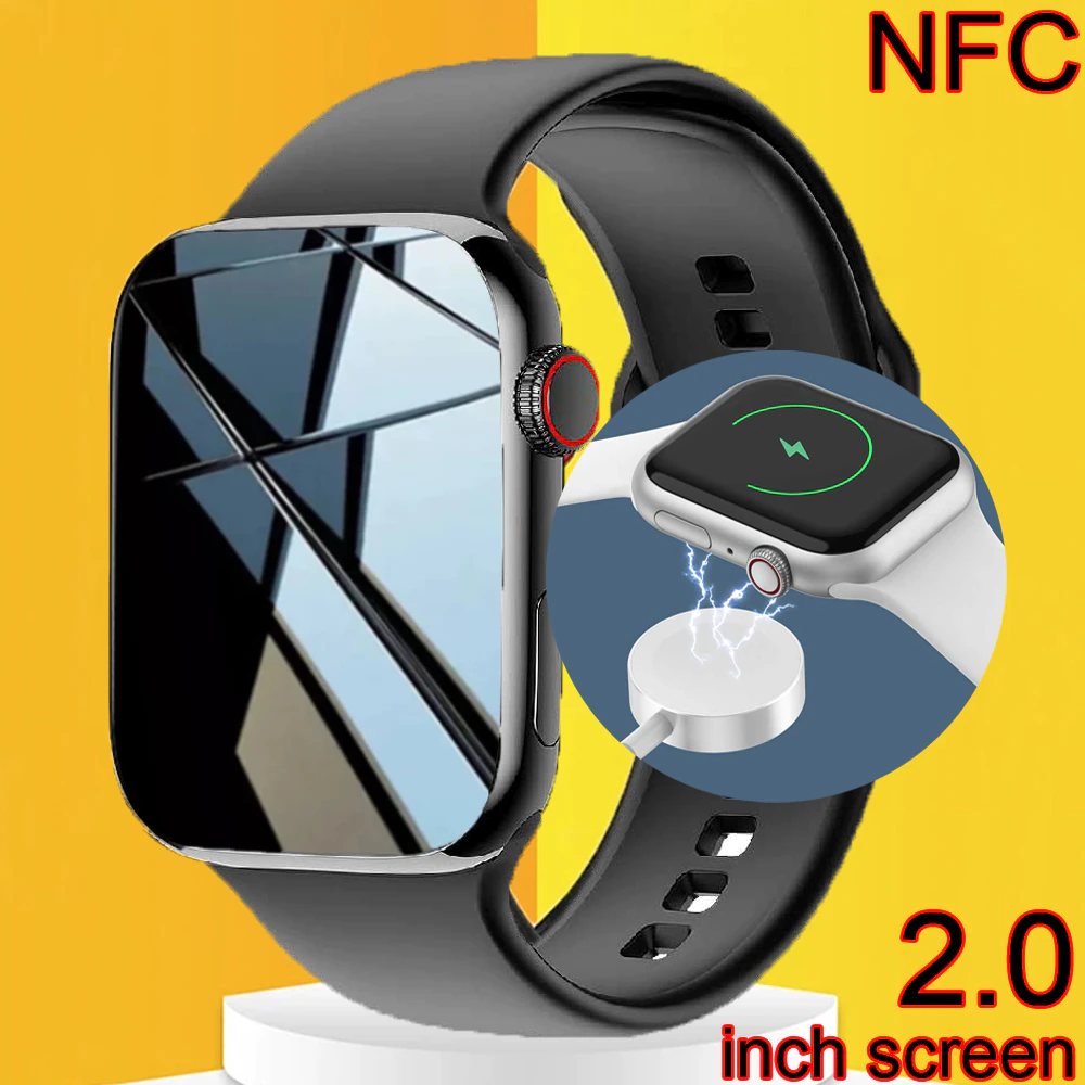 NFC Smart Watch Men 2 Inch Wireless Charge Smartwatch Women IP67 Waterproof Bluetooth Call Fitness Tracker - NFC Smart Watch Men 2 Inch Wireless Charge Smartwatch Women IP67 Waterproof Bluetooth Call Fitness Tracker Clock For Android IOS
