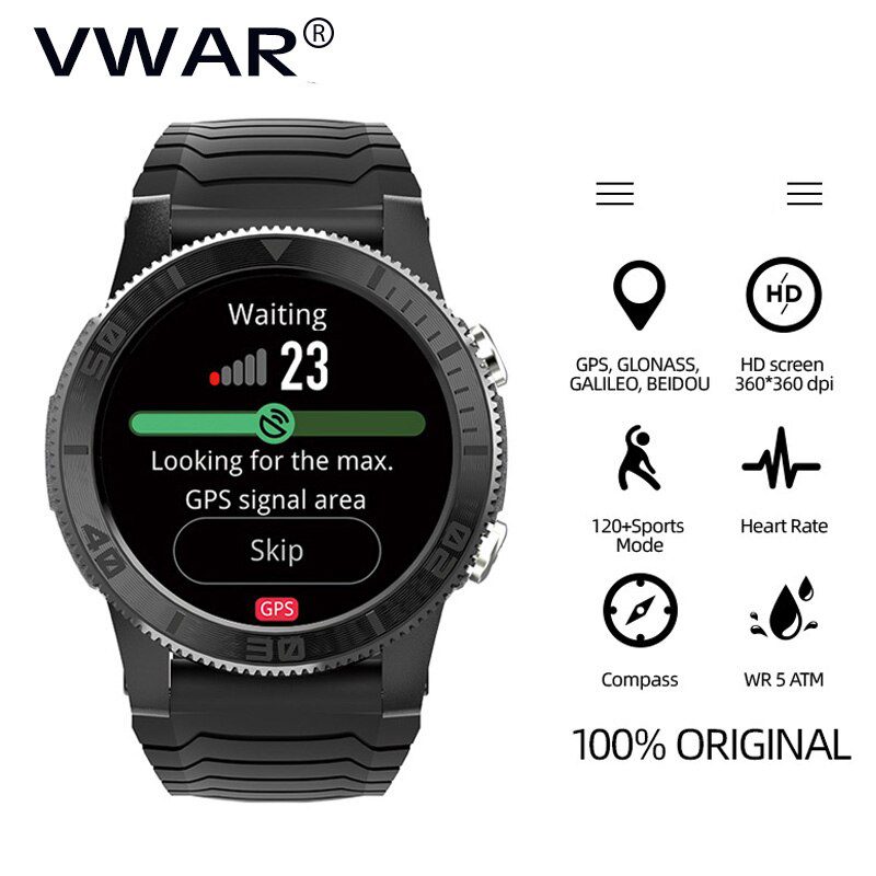 VWAR 2022 New Sports Smart Watch GPS GLONASS GALILEO Heart Rate SpO2 VO2max Stress 120 Sports - VWAR 2022 New Sports Smart Watch GPS GLONASS GALILEO Heart Rate SpO2 VO2max Stress 120+ Sports Mode 18days Standby Compass