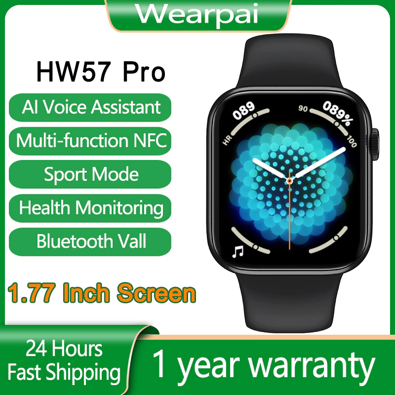 Wearpai HW57 Pro Smartwatch Smart Watch AI Voice Assistant Men Women NFC Location Sharing PK D20 - Wearpai HW57 Pro Smartwatch Smart Watch AI Voice Assistant Men Women NFC Location Sharing PK D20 Y68 IWO13 HW22 Plus W37 pro W26