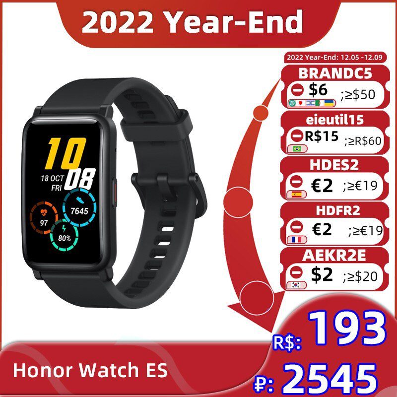 Honor Watch ES Smart watch 1 64 AMOLED Screen Oxygen Blood Hear Rate Monitor 10 Day - Honor Watch ES Smart watch 1.64'' AMOLED Screen Oxygen Blood Hear Rate Monitor 10 Day Battery life Smartwatch Bluetooth 5ATM