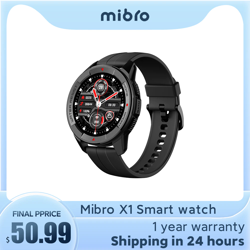 Mibro X1 Smart Watch 5ATM Waterproof Smartwatch Men Women Android IOS Fitness Sport Watch Heart Rate - Mibro X1 Smart Watch 5ATM Waterproof Smartwatch Men Women Android IOS Fitness Sport Watch Heart Rate Monitor Blood Oxygen