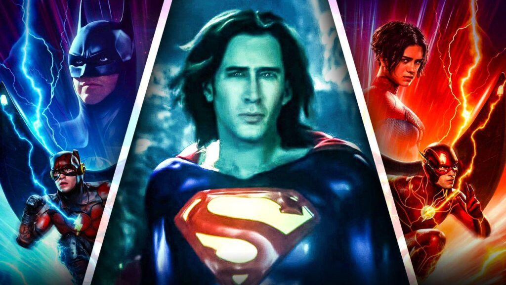 flash nic 1024x576 - As fotos do filme Flash revelam uma visão HD da aparição de Superman de Nic Cage